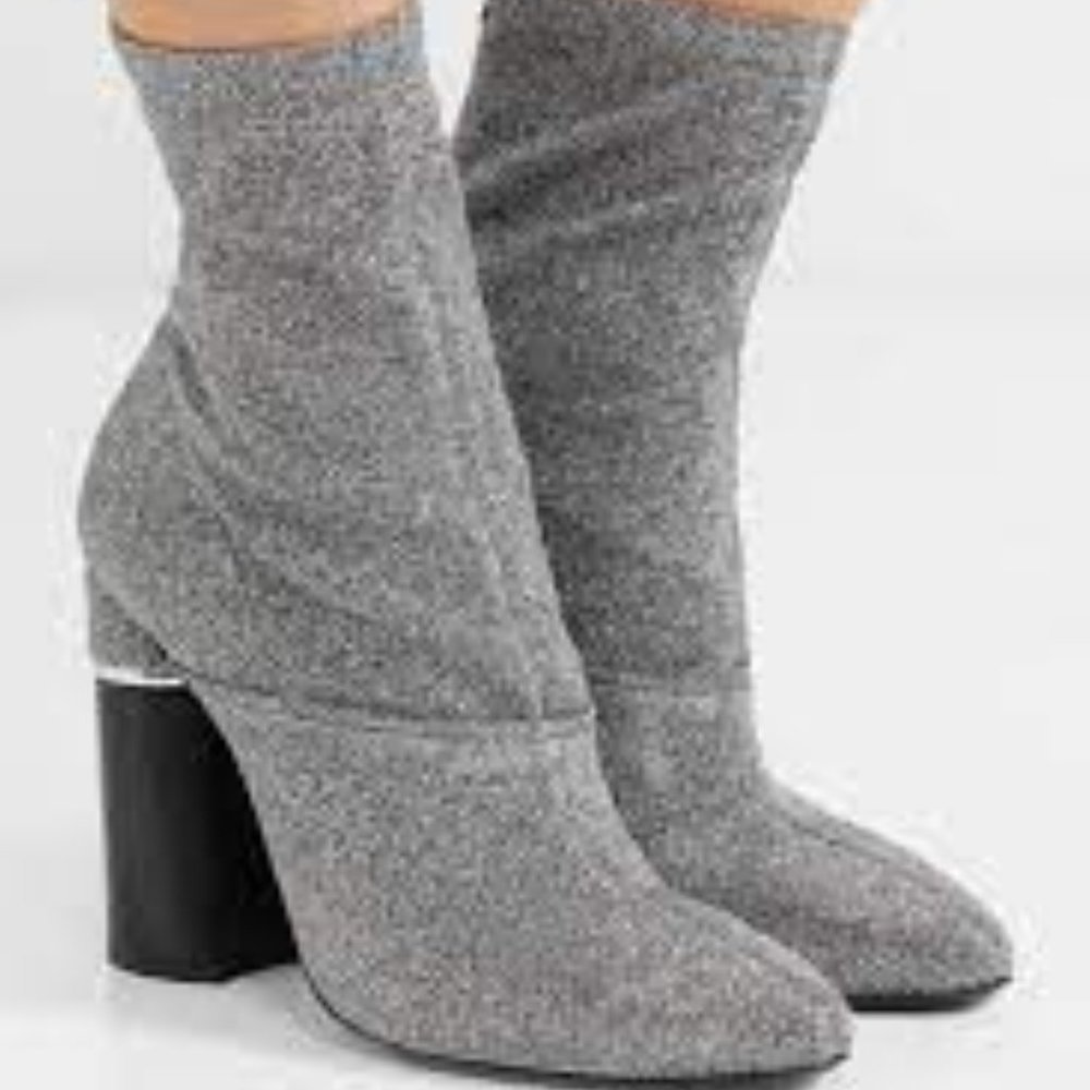 3.1 Phillip Lim Kyoto metallic stretch-knit sock boots- Womens
